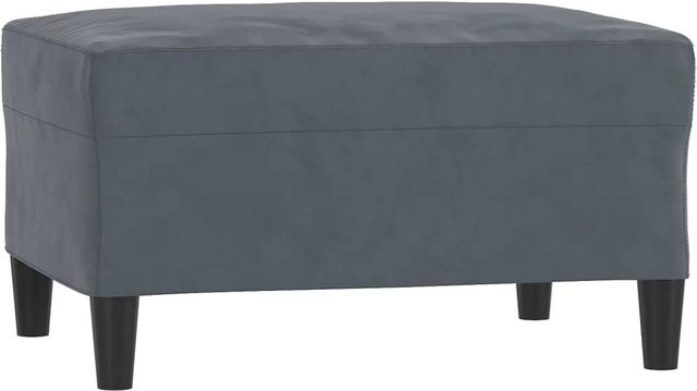 vidaXL Fußhocker aus Samt in Dunkelgrau, B/T/H: 70 x 55 x 41 cm - Bild 1