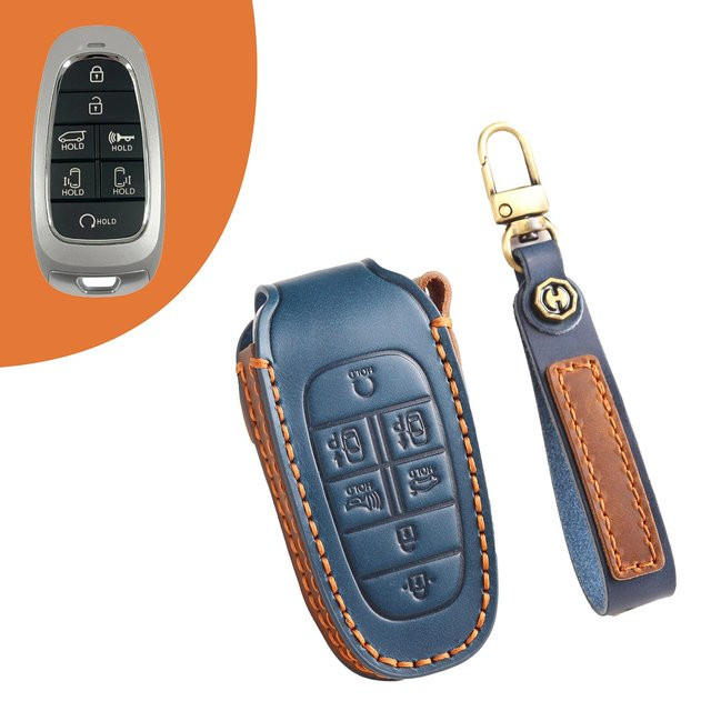 Schutzhülle für Hyundai Tucson 5. Generation (2021-2023) Autoschlüssel Tasche in Blau - Bild 1