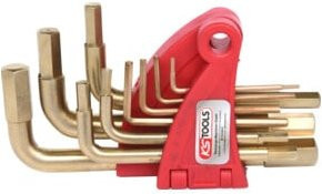 KS Tools BRONZEplus Innensechskant-Winkelstiftschlüssel-Satz 9-teilig aus Aluminium-Bronze in Gold - Bild 1