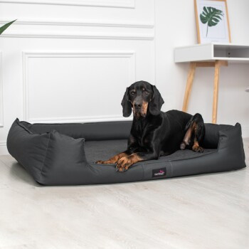 Tierlando GOOFY Orthopädisches Hundebett aus Polyester mit abnehmbarem Matratzenschoner, schwarz/graphit, B/T/H: 90 x 75 x 22 cm - Bild 2
