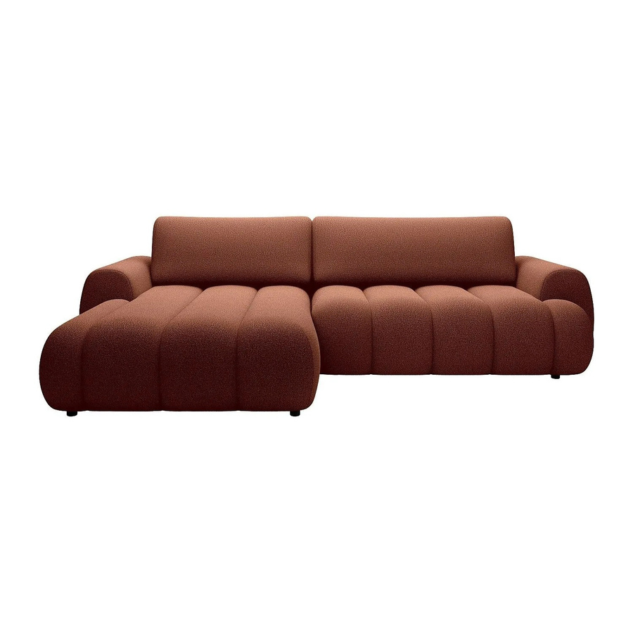 Vente-unique Schlafsofa Fridora in Terracotta mit L-Form und Schlaffunktion, Breite: 272 cm - Bild 2
