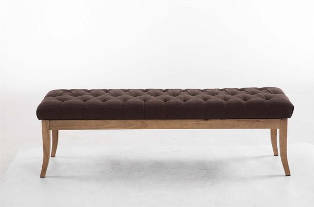 TPFLiving Sitzbank Romeo Chesterfield in braun mit Stoffbezug, Breite: 150 cm - Bild 1