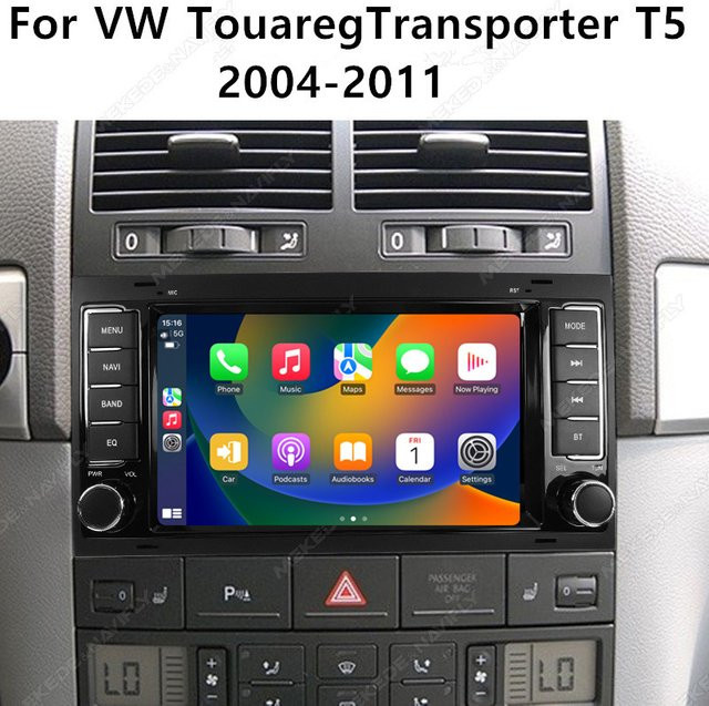 NAVIFANS Android 13 Autoradio mit 7 Zoll IPS Bildschirm für Volkswagen VW Touareg Multivan T5, Carplay und GPS, Schwarz - Bild 1