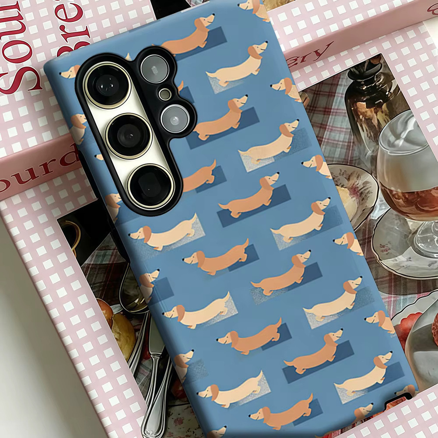Stoßfeste und robuste Handyhülle mit Dackel-Motiv in Blau für Samsung Galaxy S26 S25 S24 S23 Ultra Plus - Bild 4