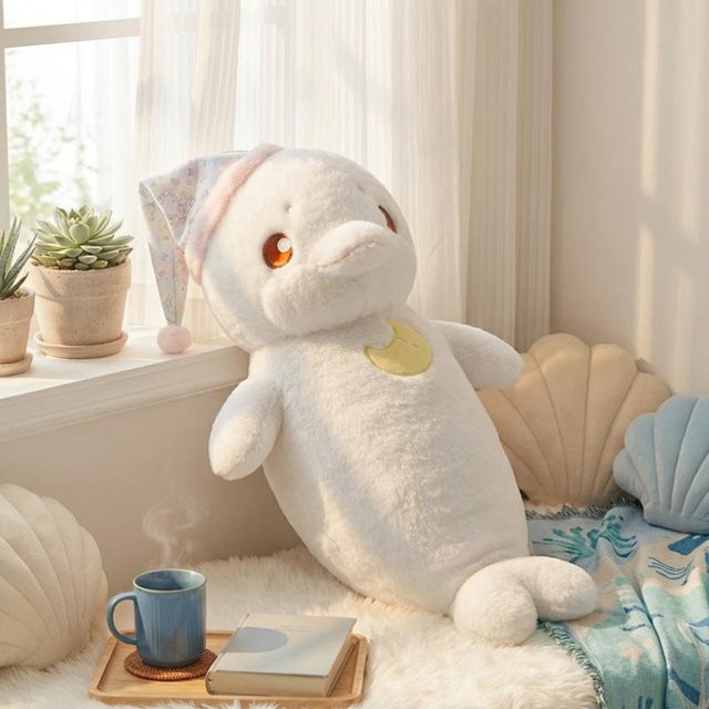 Yiran toy Kleiner Delfin Plüschtier, Blau Rosa, 60cm - Bild 1