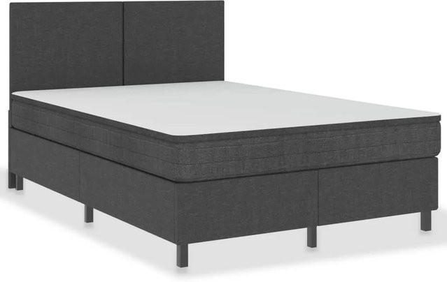 vidaXL Boxspring-Bettgestell aus Stoff in Grau, B/T: 140 x 200 cm - Bild 1