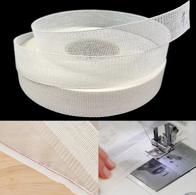 Fishbone Crimpen Futter Saum Zubehör für DIY Näharbeiten in Weiß, 5 m Rolle - Bild 1