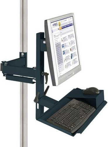 Manuflex LZ8203.7016 ESD Ergonomie Monitorträger für Alu-Aufbauportale mit Tastatur- und Mausfläche in Schwarz mit VESA-Adapter 100x100 mm - Bild 1