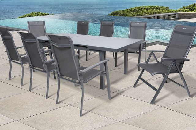 Hartman Alice Comfort Garten-Essgruppe in Anthrazit aus Aluminium und Textilene mit ausziehbarem Tisch und 8 Stühlen - Bild 1