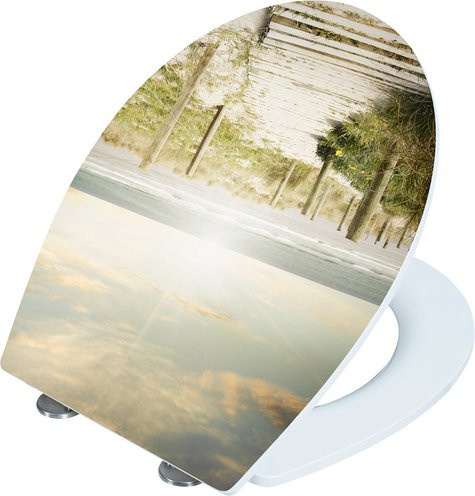 Cornat WC-Sitz Düne aus Duroplast in Bunt, oval mit Softclose-Funktion und Quick-Release, B/T/H: 38,0 x 46,5 x 2,54 cm - Bild 1