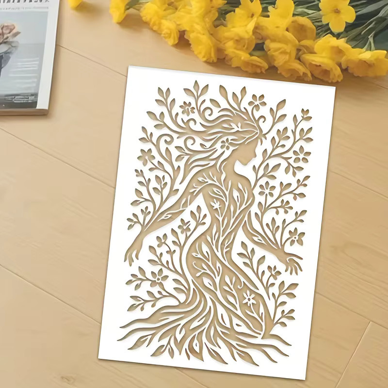 PenhuaMoban Baum des Lebens DIY Schablone für Wandmalerei und Sammelalben, A4, Breite: 21 cm, Höhe: 29 cm - Bild 2