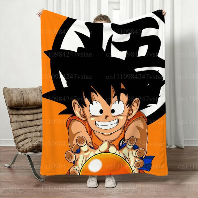 Bandai Dragon Ball Plüschdecke mit Anime Little Goku Motiv in Multicolour für alle Jahreszeiten - Bild 1