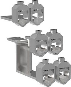 ABB ZLBM/ZHBM123 Doppelanschluss V-Klemme für Schaltanlagen, Farbe: Silber, max. 2x300mm² - Bild 1