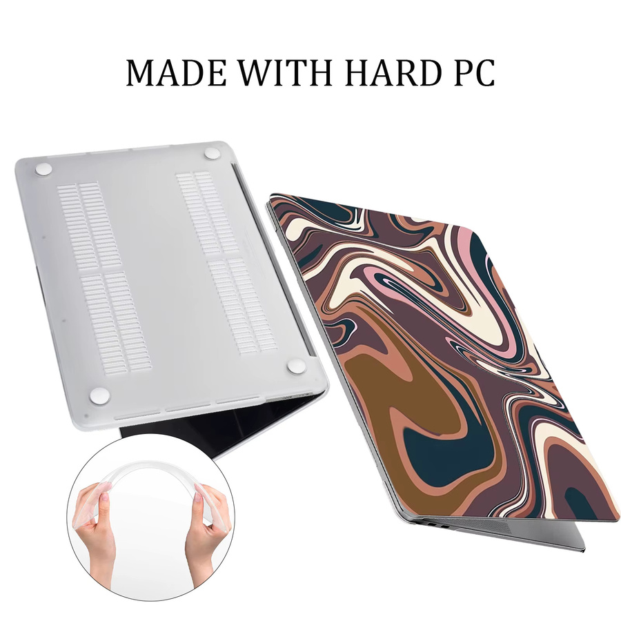 Apple MacBook Air und Pro Hartschalenhülle im Vintage Marmor-Design, braun/mehrfarbig, kratzfest und stoßfest, passend für 13, 13,6, 14 und 16 Zoll - Bild 3