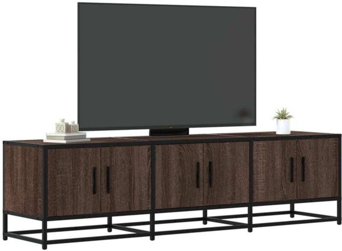 Vidaxl TV-Schrank im Industrial Design aus Holzwerkstoff und Metall, Braun, B/T/H: 150 x 35 x 41 cm - Bild 1