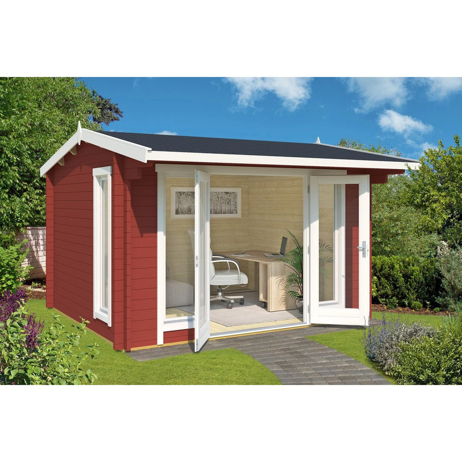 Lasita Maja Gartenhaus Jubilee in Schwedenrot, B/H/T: 370 x 245,1 x 412,5 cm - Bild 2