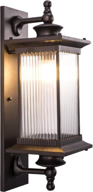 Wecus Retro Außenwandleuchte aus Metall und Glas für Garten, Balkon und Korridor, Wasserdichte Laterne in Warmweiß - Bild 1