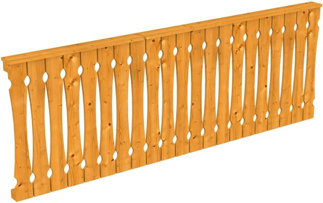 Skan Holz Balkonschalung Brüstung aus Fichte in Eiche hell lasiert, B: 270 cm, H: 96 cm - Bild 1