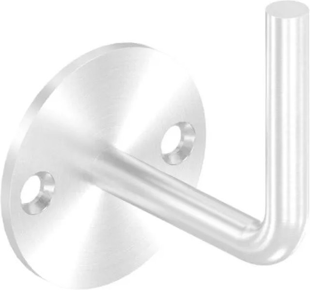 FeNau Handlaufhalter aus Edelstahl in Silber zum Anschweißen, Ronde Ø70 x 4 mm, Bügel Ø12 mm, Wandabstand: 80 mm - Bild 1