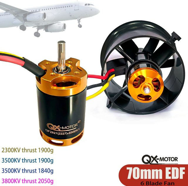 QX-Motor QF2827 Bürstenloser Motor für 70mm EDF RC Jet, Metall - Bild 1