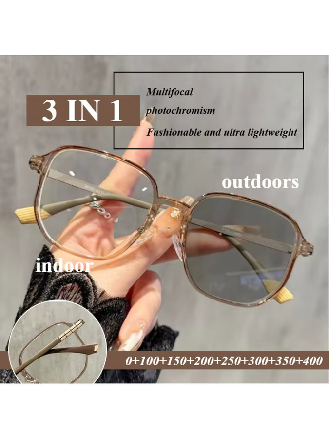 Photochrome multifokale Lesebrille, Vollrand, Square, Kunststoff - Bild 2