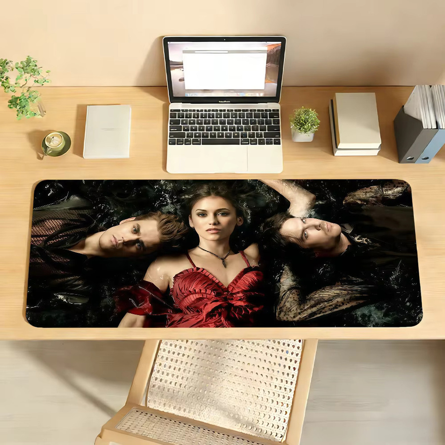 Gaming Mauspad The Vampire Diaries Damon Salvatore Motiv, rutschfeste Schreibtischunterlage mit Gummikante, Multicolor - Bild 3
