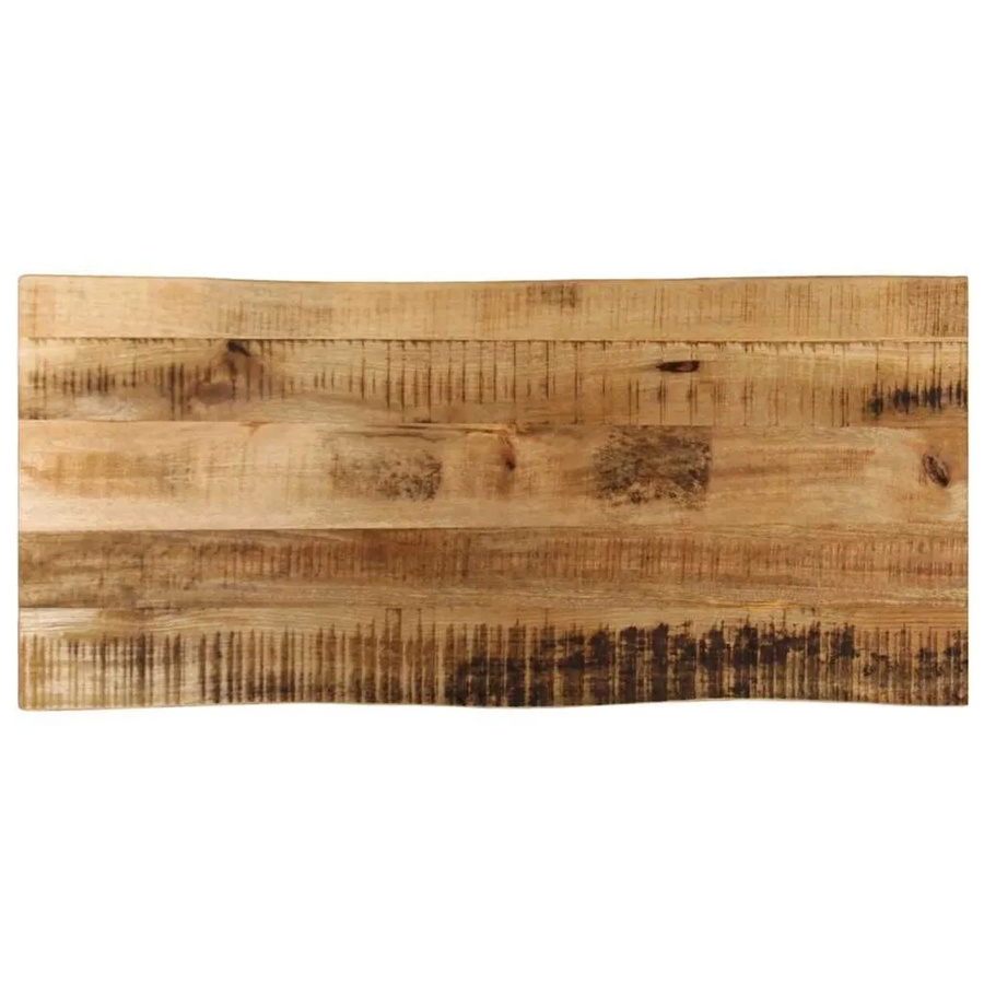 vidaXL Tischplatte aus Mango Massivholz mit Baumkante, Braun, B/T/H: 100 x 40 x 2,5 cm - Bild 2