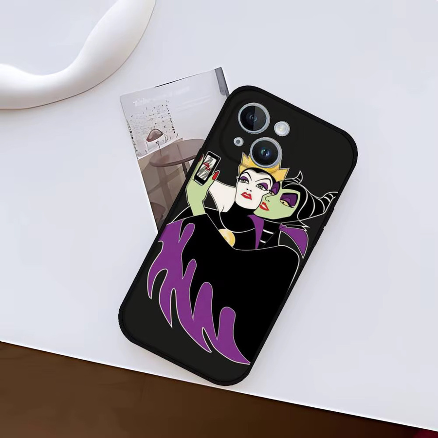 Grimhildies Maleficent Selfie Silikon Handyhülle für Apple iPhone 17 16 15 14 13 12 11 Pro Max Mini X Xs XR in Schwarz - Bild 2