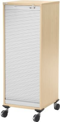 Schäfer Shop Genius Multimobil Rollcontainer mit Kunststoffrollladen in Ahorn, B/T/H: 45 x 50 x 122 cm - Bild 1
