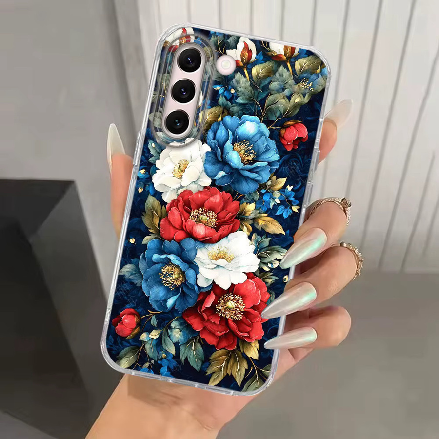 Luxuriöse Samsung Handyhülle mit Rosenblüten-Print in Multicolour für Galaxy S22 S25 S24 S23 S26 S21 Plus S20 FE Ultra 5G - Bild 2