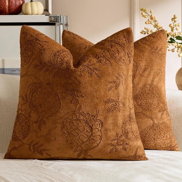 JMG Clothing Herbstkissenbezug mit getuftetem Kürbis und besticktem Ahornblatt in Orange, B/T: 40 x 40 cm - Bild 1