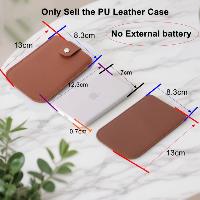 PU-Lederhülle für iPhone 17 Air Powerbank in Schwarz mit MagSafe Unterstützung - Bild 1