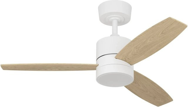 Eglo LED-Deckenventilator Mandaree in Weiß und Holz mit Fernbedienung und Timer, Durchmesser: 106 cm - Bild 1