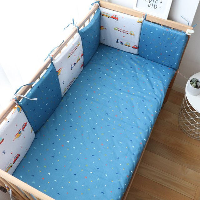 Rising Baby Stoßstange für Babybetten in Blau, abnehmbarer Schutz für Neugeborene und Kinderbetten - Bild 1