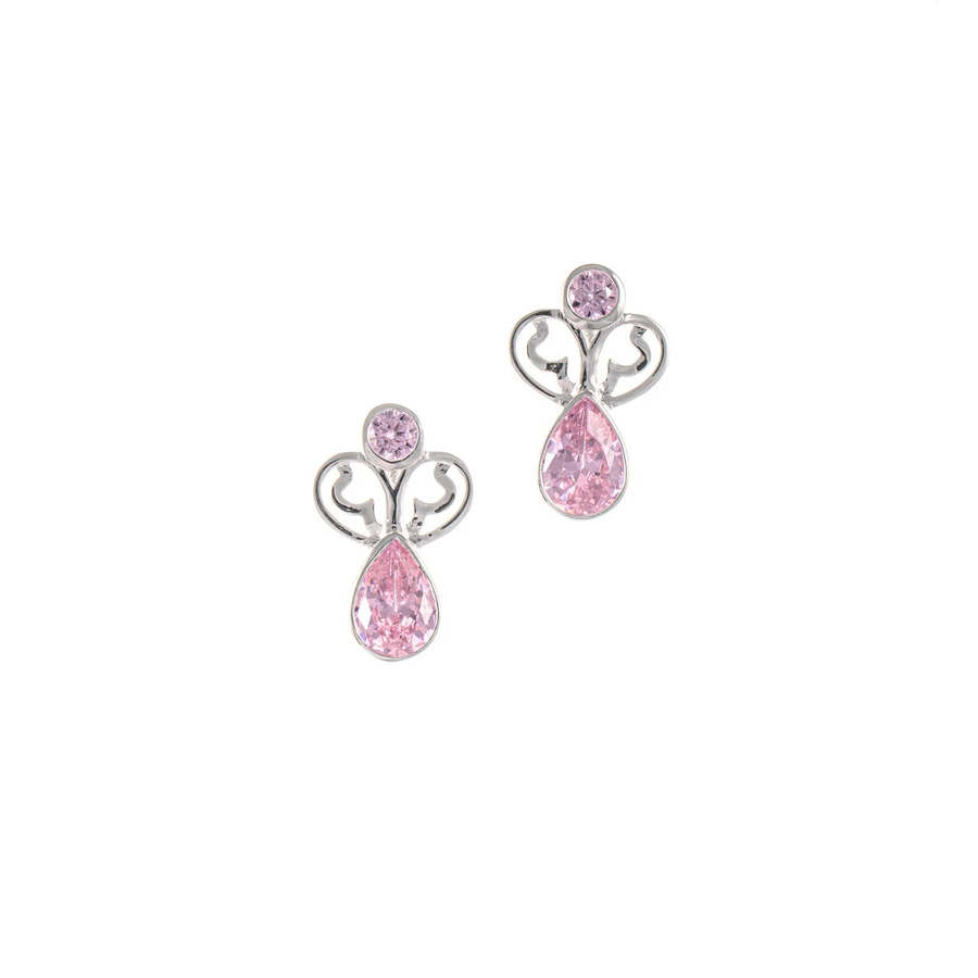 Ohrstecker 925 Silber, Zirkonia, rosa, Unisex - Bild 1