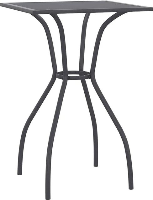Furnicato Gartentisch in Anthrazit mit modernem Mesh-Design aus Stahl, B/T/H: 50 x 50 x 72 cm - Bild 1