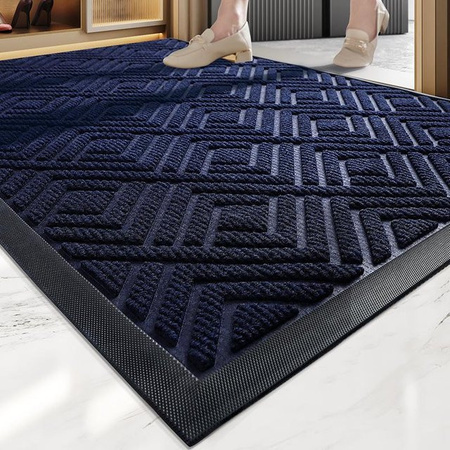 Nordic Wind Gummi-Fußmatte in Blau, schmutzabweisende und rutschfeste Kratzmatte für Haushalt und Gewerbe, B/T: 45 x 75 cm