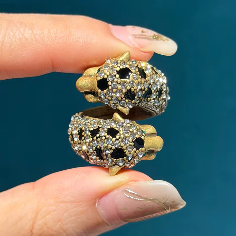Icareu Leoparden-Ring, goldfarben, Strass, Damen - Bild 6