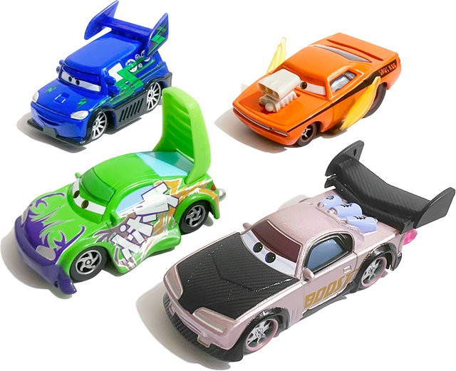 TAKARA TOMY Disney Pixar Cars The Delinquent Road Hazards Criminals Snot-Rod Boost DJ und Wingo, Legierungs-Druckguss-Modellauto, Set - Bild 1
