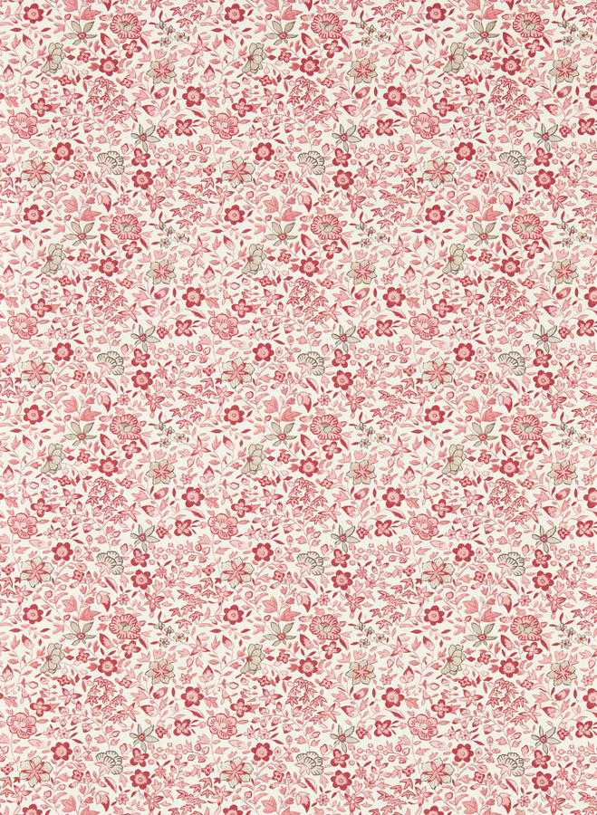Clarke & Clarke Tapete Gamthi in Blush Pink mit floralem Botanical-Design aus Vlies - Bild 1
