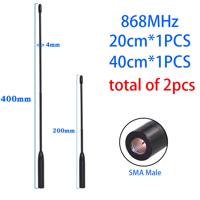 GIZONT LoRa-Modul-Antenne für Meshtastic, 2-teilige Omni High-Gain Whip-Antenne mit SMA-Stecker, Schwarz - Bild 2