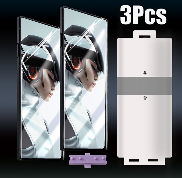 3er Pack Nubia Red Magic 10 und Red Magic 9 Pro Plus Hydrogel Schutzfolien aus TPU, transparente Vollabdeckung Displayschutzfolie mit Werkzeug - Bild 1