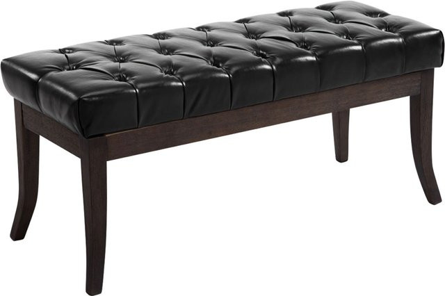 TPFLiving Sitzbank Romeo Chesterfield aus Kunstleder in Schwarz, gesteppt, B/H/T: 100 x 46 x 38 cm - Bild 1