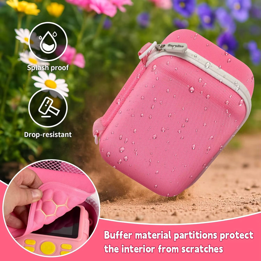 ESOXOFFORE Universelle Kinder-Digitalkameratasche in Pink inklusive 3 Rollen Druckpapier - Bild 3