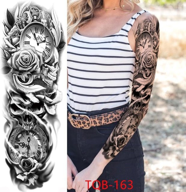 Temporäre Tattoo-Ärmel Flower Love, Unisex - Bild 1