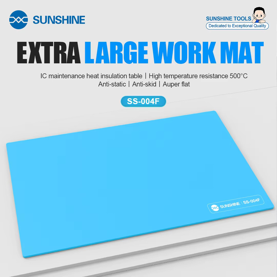 SUNSHINE SS-004F Wärmedämmende Silikon-Arbeitsmatte als hochtemperaturbeständiges Reparaturpad in Blau und Grau - Bild 2
