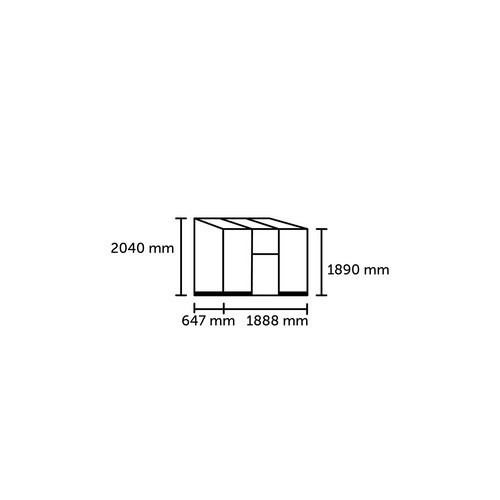 Halls Gewächshaus Qube Lean-to 2 Schwarz 1,2 m² mit 3 mm Sicherheitsglas - Bild 3