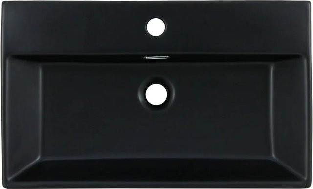 ML-Design Waschbecken aus Keramik in Schwarz Matt mit Ablaufgarnitur, B/T/H: 51,0 x 36,0 x 13,0 cm - Bild 1