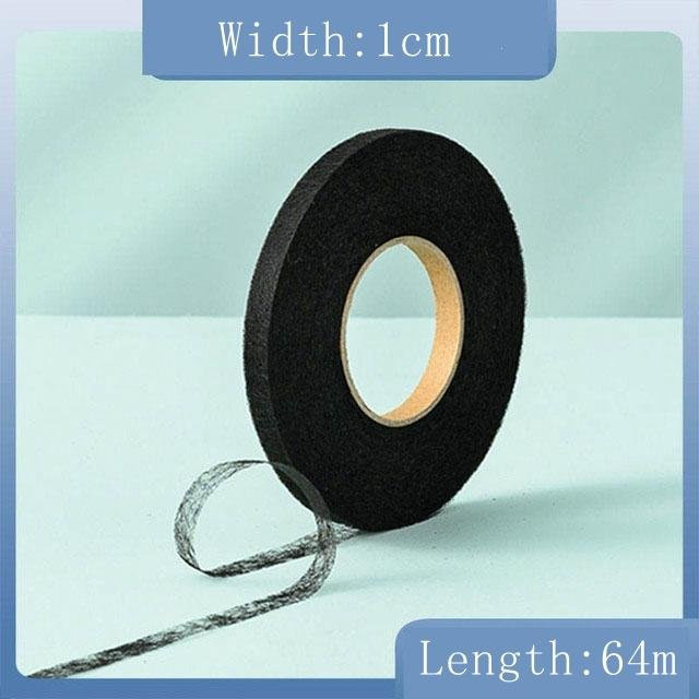 Doppelseitiges Einlage-Klebeband für Stoff und Bekleidung, 64 Meter, Breite: 1 cm, Weiß und Schwarz - Bild 1