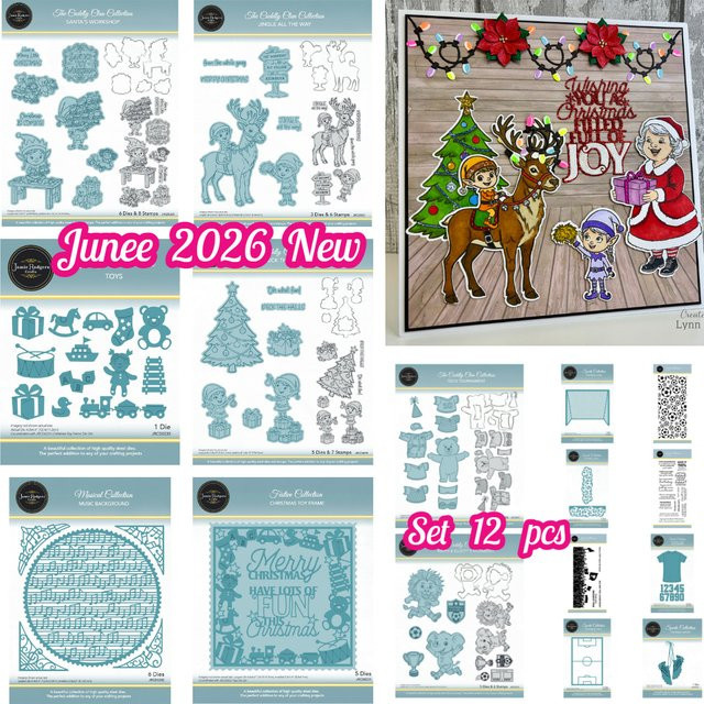 Jamie Rodgers Crafts Metall-Stanzform Weihnachtsspielzeugrahmen Weihnachtsmann-Werkstatt für DIY Scrapbooking - Bild 1